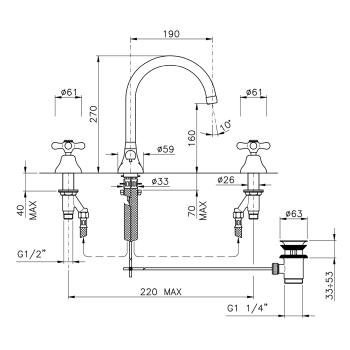 Смеситель для раковины Nicolazzi Nuova Brenta 2507CR хром