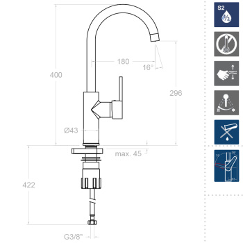 Смеситель для кухни Ramonsoler Drako матовая медь 330602CUC