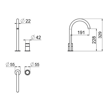 Смеситель для раковины Carimali Still Oh 0-STL1702-CR хром