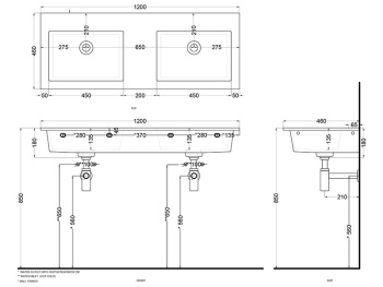 Раковина подвесная Cielo Era ERLA120SF PL 120 см голубой