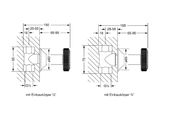 Внешняя часть запорного вентиля Jorger Valencia 638.50.234.000-12 хром/черный хрусталь