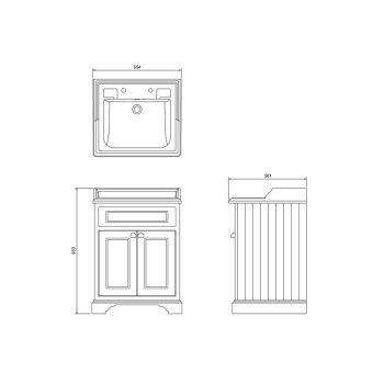 Подвесная раковина Burlington Classic B15 2TH
