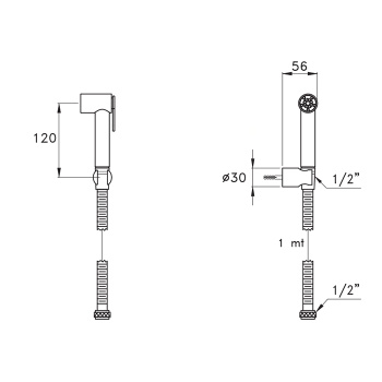 Гигиенический душ Stella Roma 309T, хром UN 03125 CR00