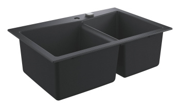 Мойка GROHE K700 с 2 чашами, 838 x 559 мм,черный гранит 31657AP0
