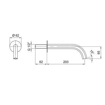 Излив для ванны Fantini Venezia 203, настенный, хром 29 02 8315