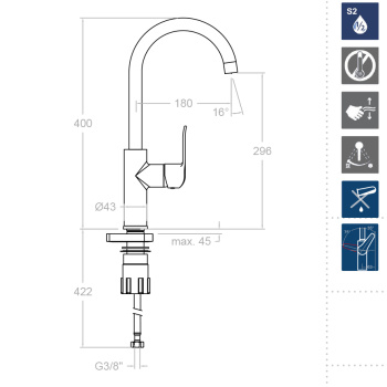 Смеситель для кухни Ramonsoler Ypsilon plus 640602
