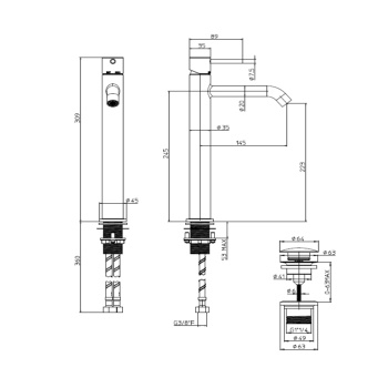 Смеситель для раковины Bossini Teo M Z00703.073 черный