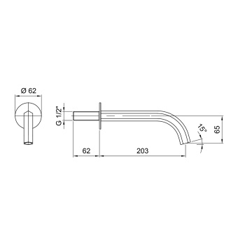 Излив для раковины Fantini Venezia 200, настенный, хром 29 02 8320