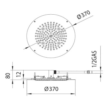 BOSSINI DREAM-OKI Верхний душ Ø 370 мм с 4 LED (белый), блок питания/управления, цвет: хром H