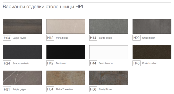 Столешница Brenta 270x3.8 см HPL-пластик с двумя вырезами под раковины и смесители TH070.270