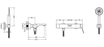 Смеситель для ванны Jorger Eleven 633.20.505.000 chrome