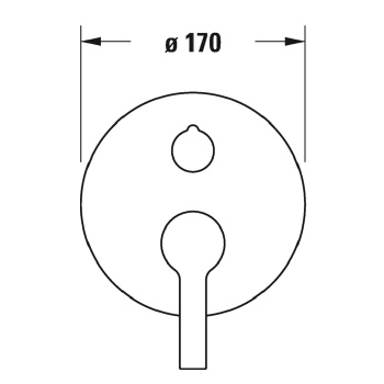 Duravit B.2 Смеситель для ванны скрытого монтажа (наружная часть круг) с переключателем и перепускным клапаном, цвет: хром