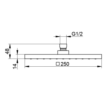 Верхний душ Keuco Edition 300 53086370100 черный матовый