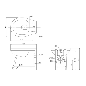 Напольный унитаз Burlington P14