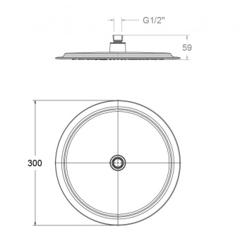 Лейка верхнего душа Ramonsoler круглая abs чёрный RP300NM