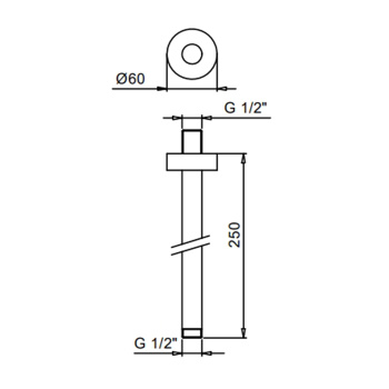 Кронштейн для душевой лейки Fantini Nostromo 25 см, Золото плюс 86 01 9236
