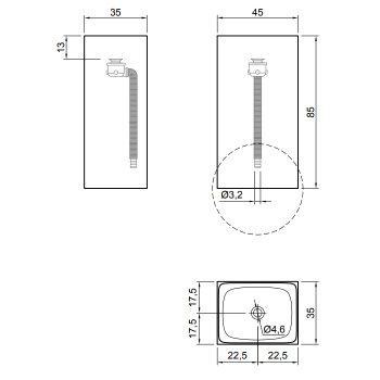 Раковина Antonio Lupi Fusto 45х35х85, без отв., Vino А0002423667
