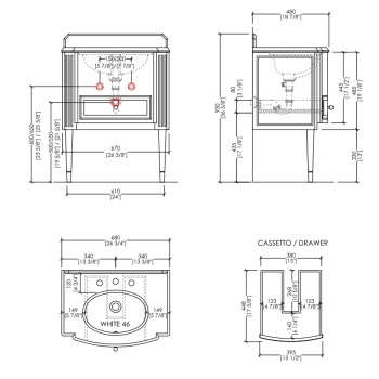 Зеркало Devon&Devon Bizet 65/79,8х7,2хh75cм рамы, pure white держателей, хром EFBIZETPWCR
