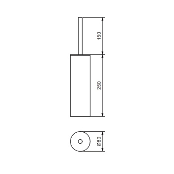 Ершик для унитаза Fantini Young напольный, отделка матовая натуральная сталь 96 93 7646