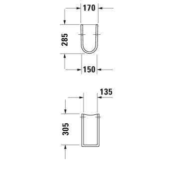 Duravit Starck 3 Полупьедестал для раковин (030065,030060,030055,030410,030480,030470,033213)  170х285 мм, цвет белый