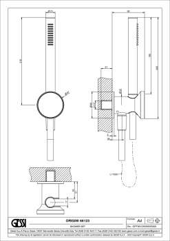 Душевой комплект Gessi Origini 66123.727 Brass Brushed PVD
