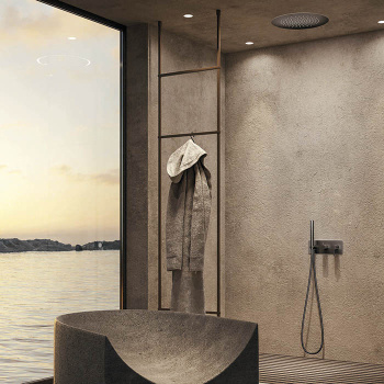 Верхний душ Newform Soffioni d400, круглый, монтаж в потолок, 1 источник, G1/2, хром 682.21.018