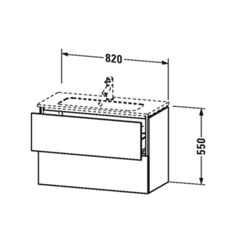 Duravit L-Cube База под раковину  550x820x391,  2 выдв.ящика, taupe