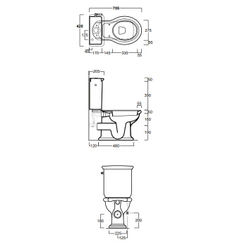 Унитаз моноблок с горизонтальным сливом Simas Lante LA08bi белый