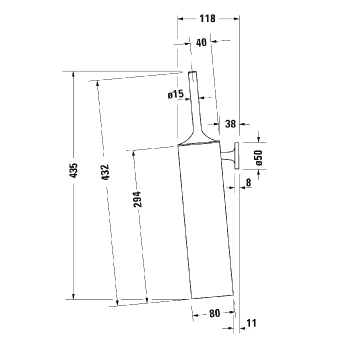 Duravit Starck T Туалетный ершик настенный, цвет: Stainless steel Brushed