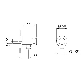 Шланговое подсоединение Fantini Nice черный матовый 91 13 9323