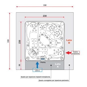 Минибассейн Treesse Rodas 2300х2300х870, отдельностоящий, с панелями, с крышкой, белый PROD01BP