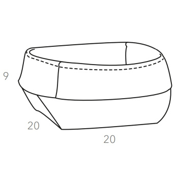 Корзина для хлеба ADJ 20x20xH9, эвкалипт/небесный 0037.60/50