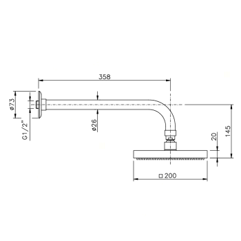 Верхний душ Nicolazzi Doccia 200мм, хром 5705CR20