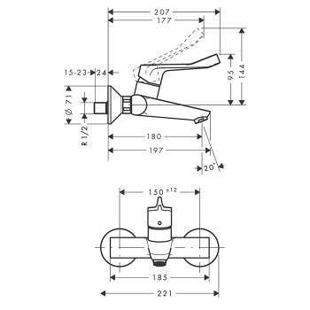 Смеситель для раковины Hansgrohe Focus 31913000 хром