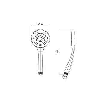 Ручной душ с функцией VELVET Almar Velvet Rain пластик, черный матовый E082114.MB