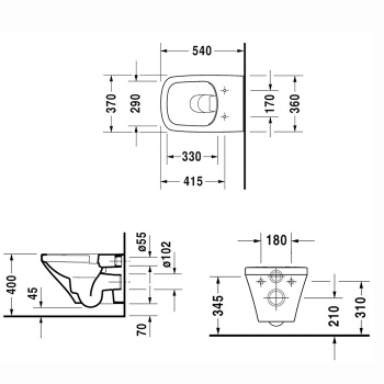 Унитаз подвесной Duravit DuraStyle 45510900A1 (255109+006379)