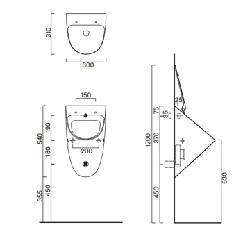 Писсуар Catalano Comfort 54x30, белый глянцевый 9056120000
