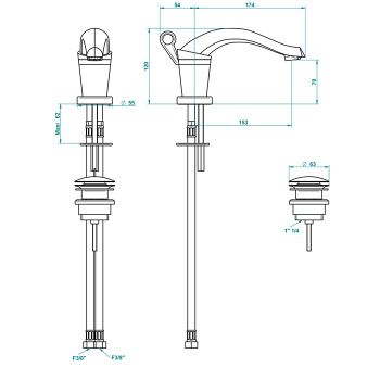 Смеситель для раковины THG Bagatelle Metal U3A-A02-6506 хром