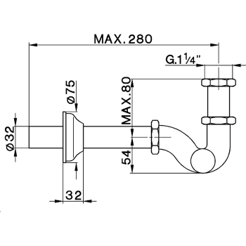 Сифон Cisal 1 1/4 S-образный, хром ZA00411021