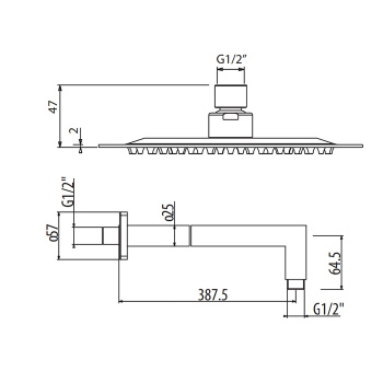 Верхний душ квадратный Gattoni 30х30, хром SFAIQU30