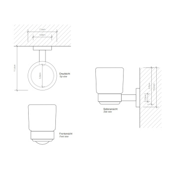 Стакан подвесной Decor Walther Basic 530960 черный матовый
