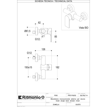 Смеситель для душа Ritmonio POIS хром PR31FA202CRL