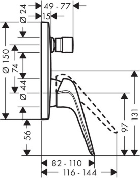Смеситель для ванны Hansgrohe 71045000S хром