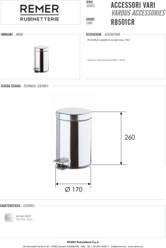 Ведро Remer 3 литра RB501CR