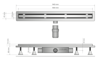 Дренажный канал OMP Tea Renova Eco 4943.303.8 90 см хром