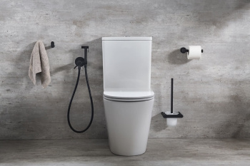 Гигиенический душ Ramonsoler встраиваемый с магнитным клапаном и латунной лейкой черный 336801WCNM