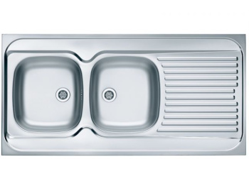 Кухонная мойка Alveus Classic 100 1009084, в комплекте с сифоном сталь