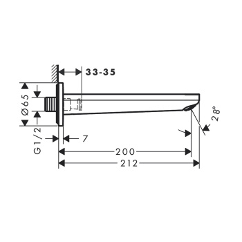 Излив, Hansgrohe, Rebris S, цвет-черный матовый