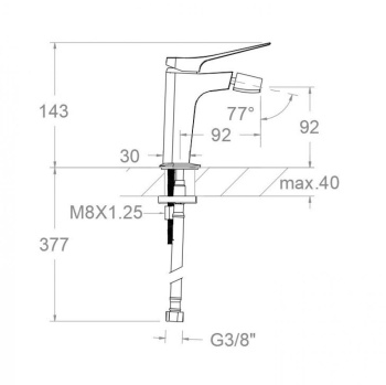 Смеситель для биде Ramonsoler Prisma чёрный 420301NM