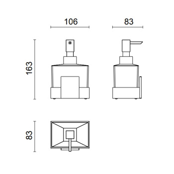 Дозатор для жидкого мыла Oasis Square настенный, хром 0SQR01901600011CR